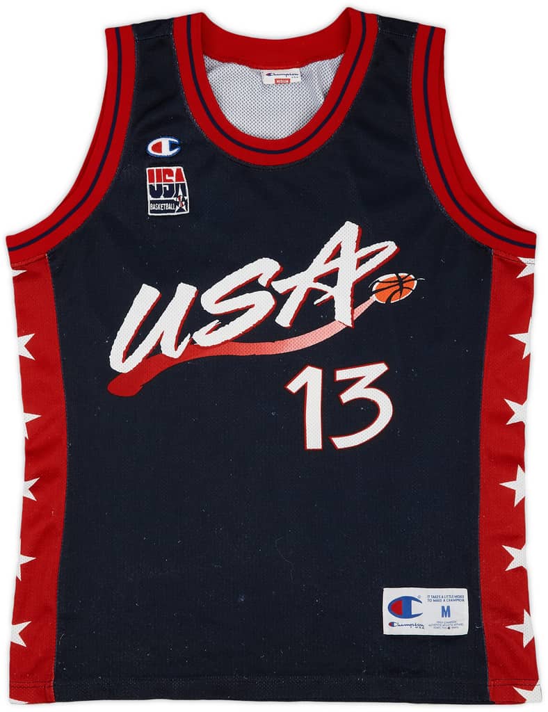 1996-99 USA O'Neal #13 Champion Away Jersey - 6/10 - (M)