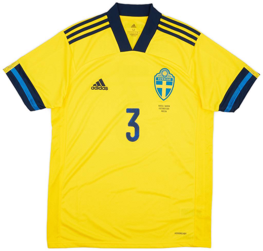 2020 Sweden Player Issue Home Shirt Helander #3 - 8/10 - (M)