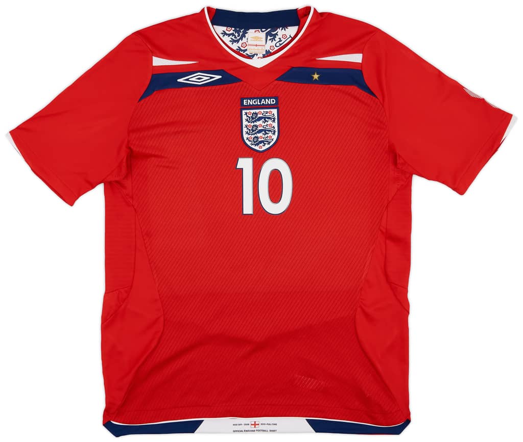 2008-10 England Away Shirt Rooney #10 - 8/10 - (L)