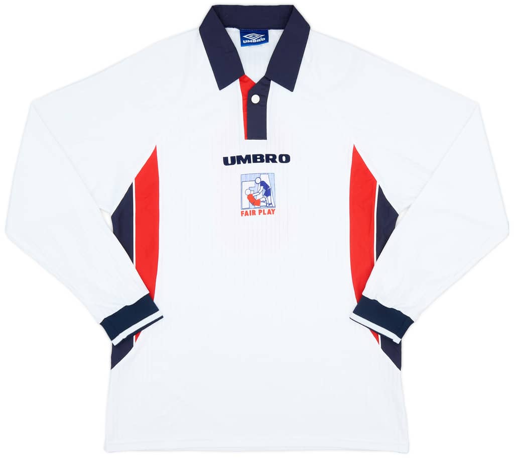 1998-99 Umbro Template L/S Shirt (England) #3 - 9/10 - (S)