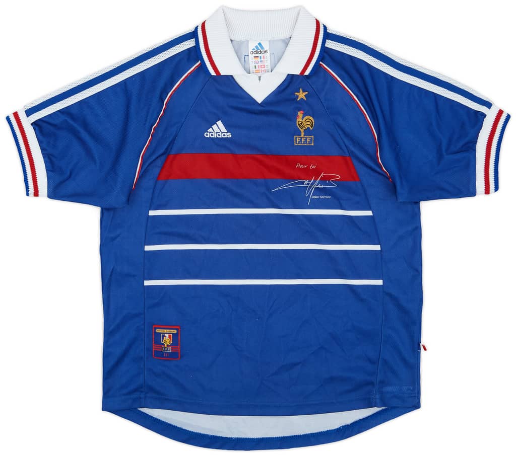 1998-00 France 'Pour Toi Fabien Barthez' Home Shirt - 8/10 - (Y)