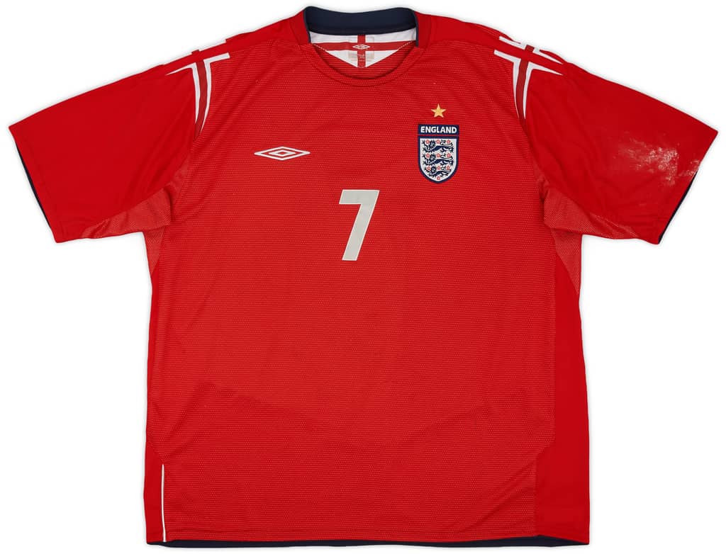2004-06 England Away Shirt Beckham #7 - 5/10 - (XXL)