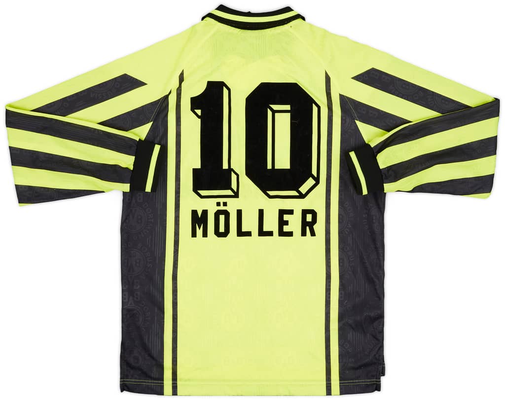 1996-97 Borussia Dortmund Home L/S Shirt Moller #10 - 8/10 - (XL.Boys)