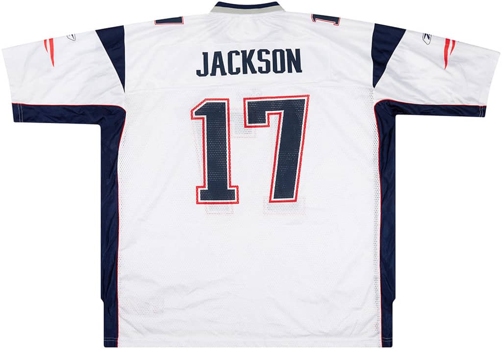 2006 New England Patriots Jackson #17 Reebok On Field Jersey (Away) 3XL