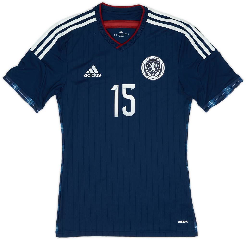 2014-15 Scotland Player Issue Home Shirt #15 - 8/10 - (S)