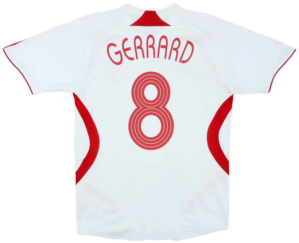 2007-08 Liverpool Away Shirt Gerrard #8 - 6/10 - (XL.Boys)