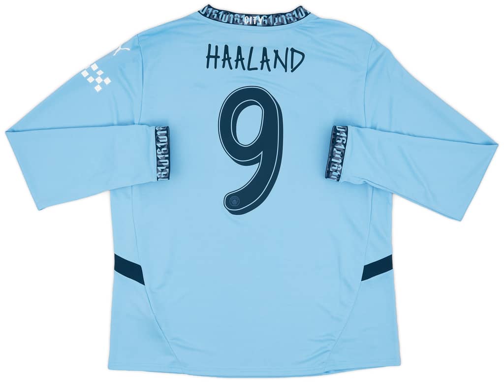 2024-25 Manchester City Home L/S Shirt Haaland #9 - 9/10 - (XL)
