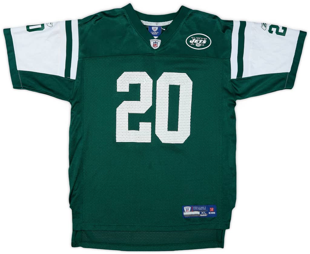2008-09 New York Jets Jones #20 Reebok On Field Home Jersey - 7/10 - (XL.Boys)