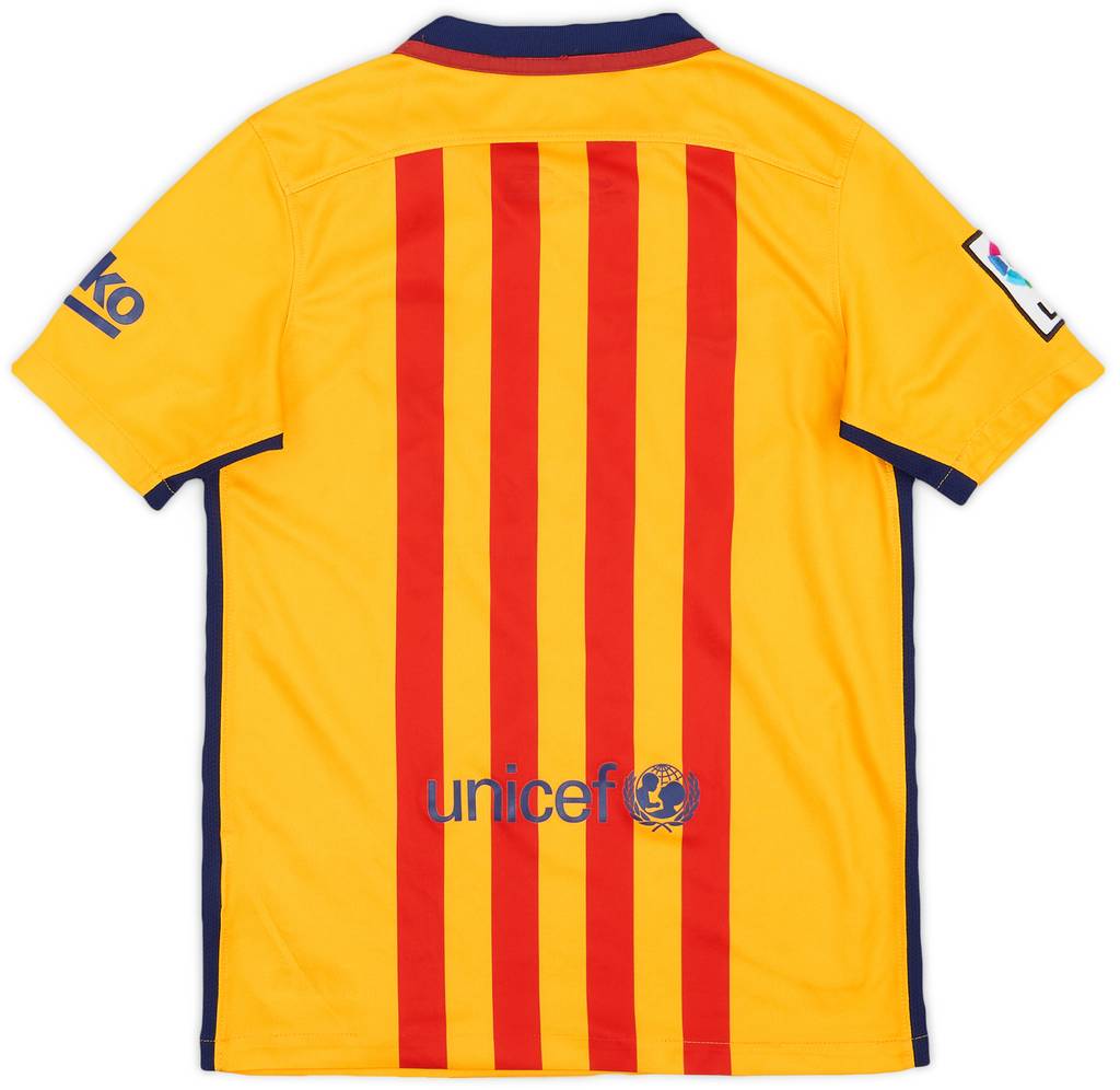 2015-16 Barcelona Away Shirt - 9/10 - (M.Boys)