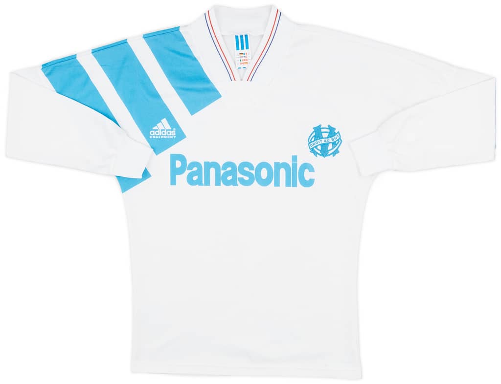 1991-92 Olympique Marseille Home L/S Shirt - 9/10 - (S)