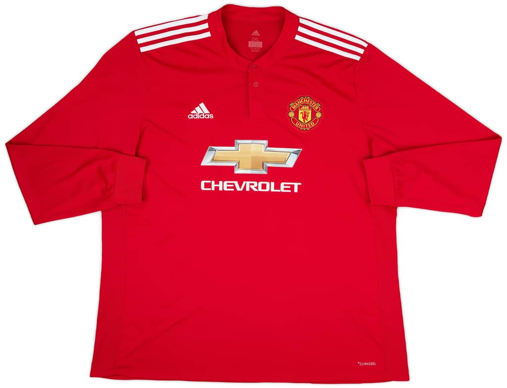 2017-18 Manchester United Home L/S Shirt Mata #8 - 9/10 - (XXL)