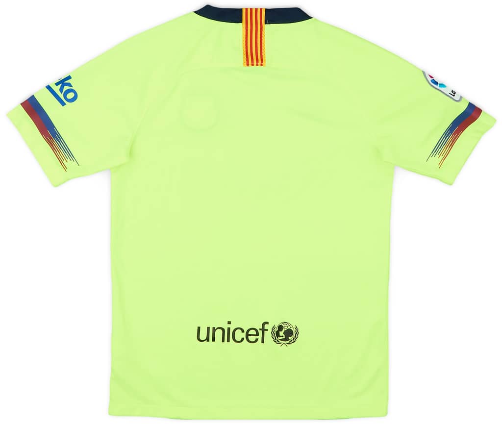 2018-19 Barcelona Away Shirt - 6/10 - (L.Boys)