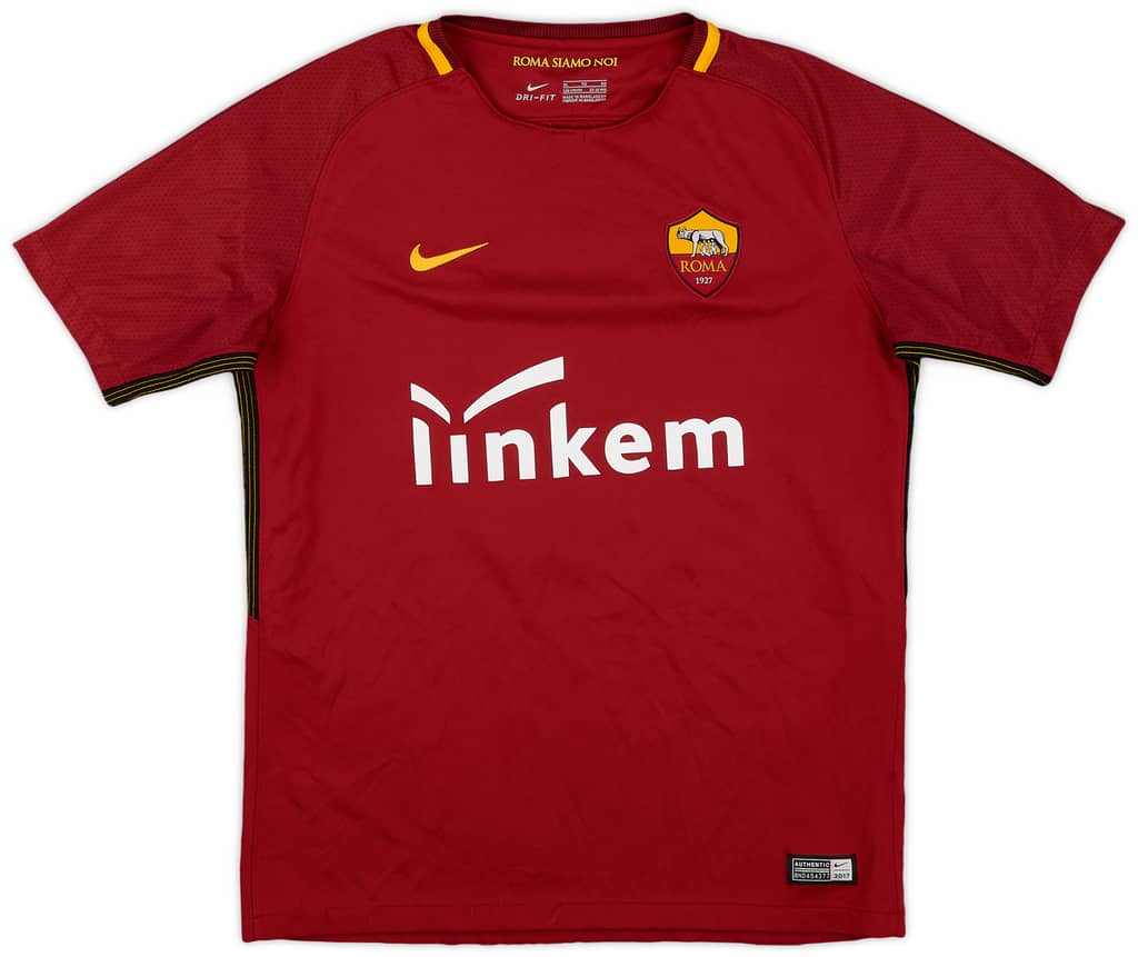 2017-18 Roma Youth Home Shirt #6 - 7/10 - (XL.Boys)
