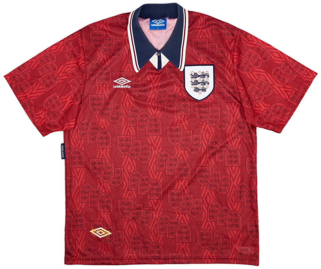1993-95 England Away Shirt - 8/10 - (XL)