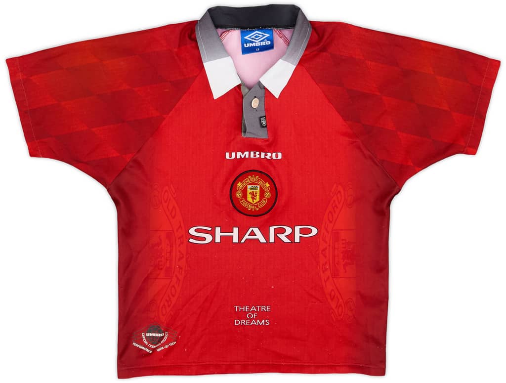 1996-98 Manchester United Home Shirt - 5/10 - (L.Boys)