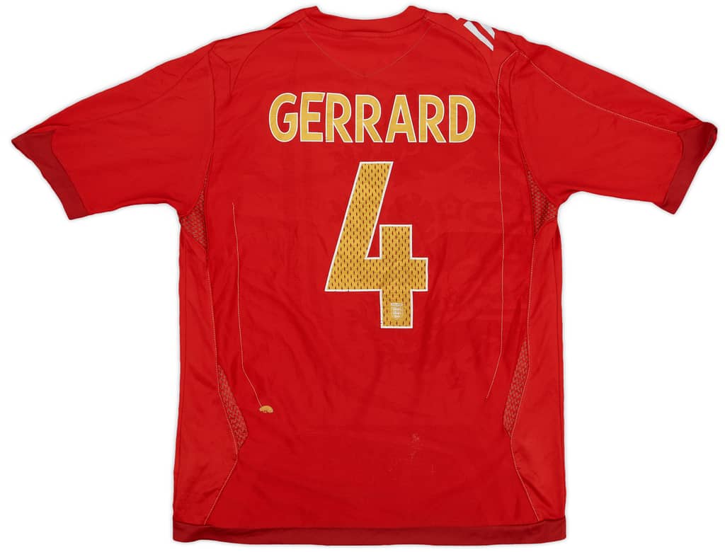 2006-08 England Away Shirt Gerrard #4 - 7/10 - (M)