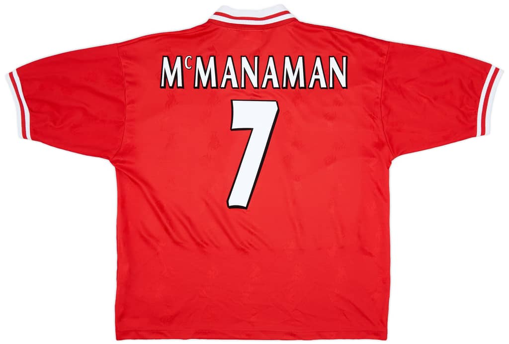 1996-98 Liverpool Home Shirt McManaman #7 - 6/10 - (XL)