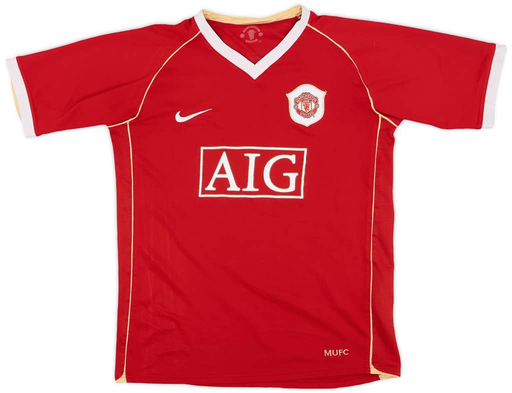 2006-07 Manchester United Home Shirt - 7/10 - (L.Boys)