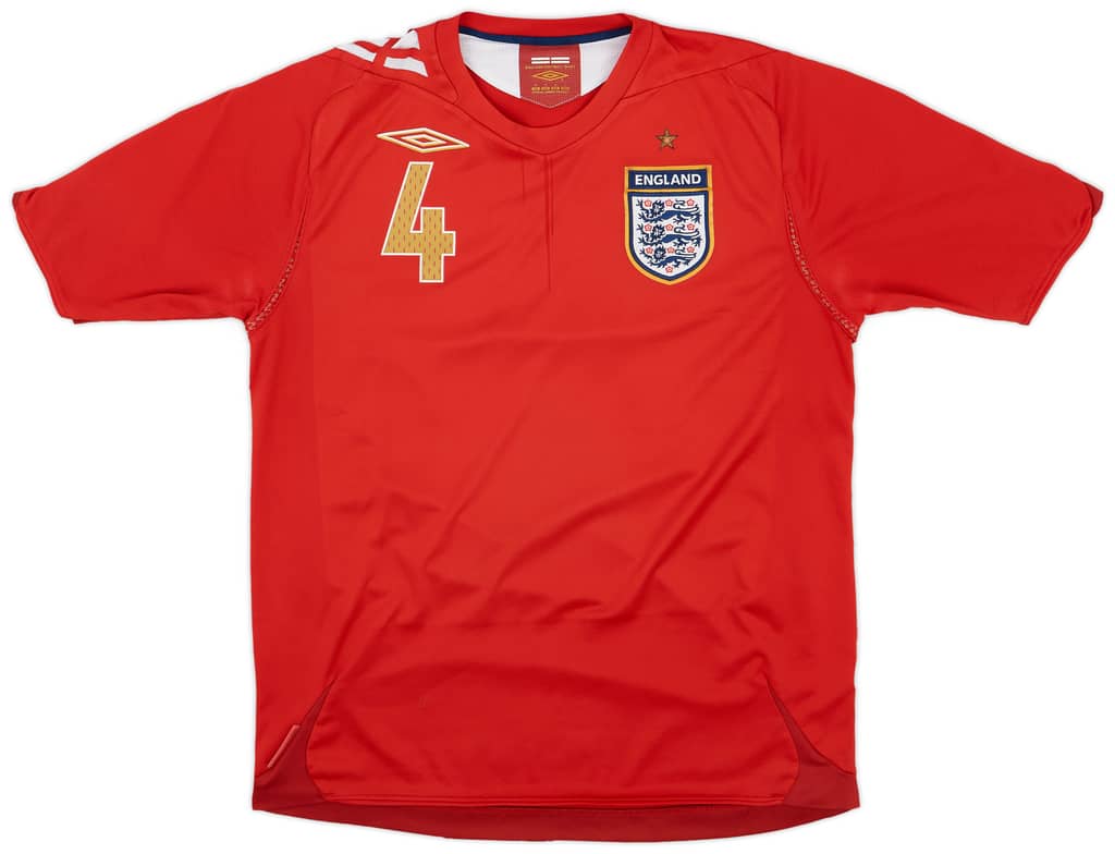 2006-08 England Away Shirt Gerrard #4 - 5/10 - (M)