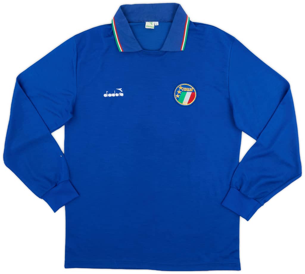 1986-91 Italy Home L/S Shirt - 8/10 - (L)