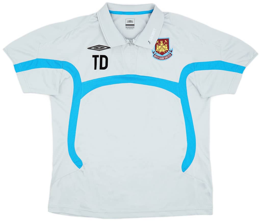 2009-10 West Ham Staff Issue Umbro 1/4 Zip Polo Shirt "TD" - 10/10 - (L)