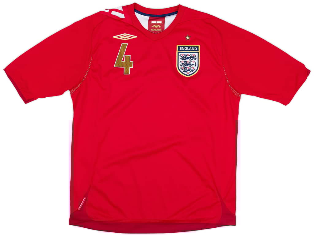 2006-08 England Away Shirt Gerrard #4 - 7/10 - (L)
