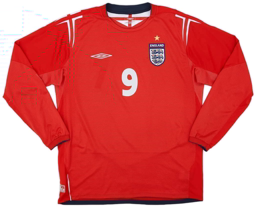 2004-06 England Away L/S Shirt Rooney #9 - 8/10 - (L)