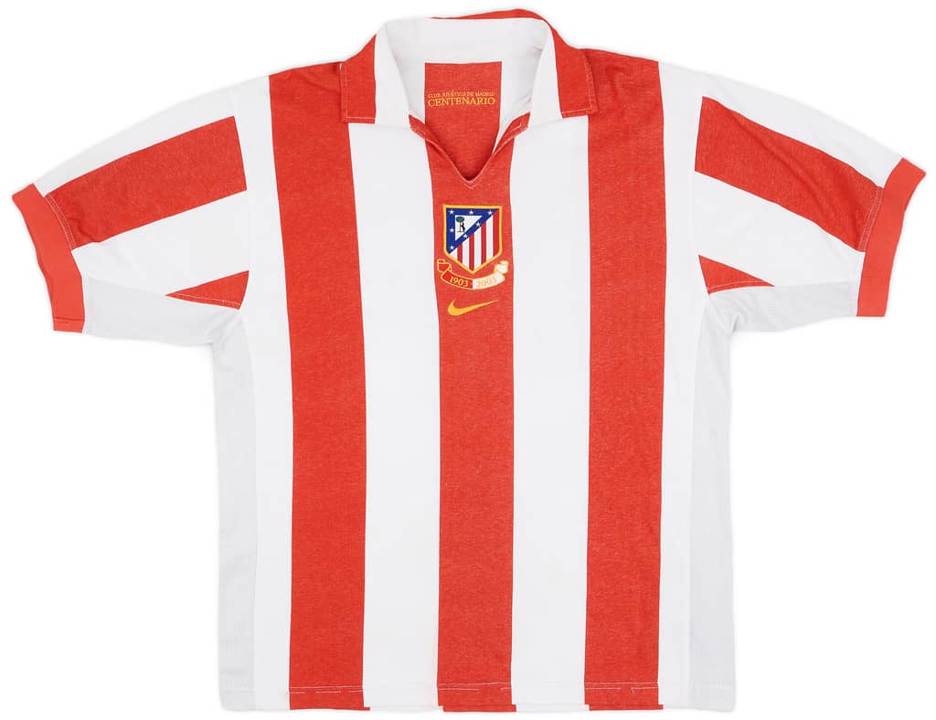 2003-04 Atletico Madrid Centenary Home Shirt - 7/10 - (L)