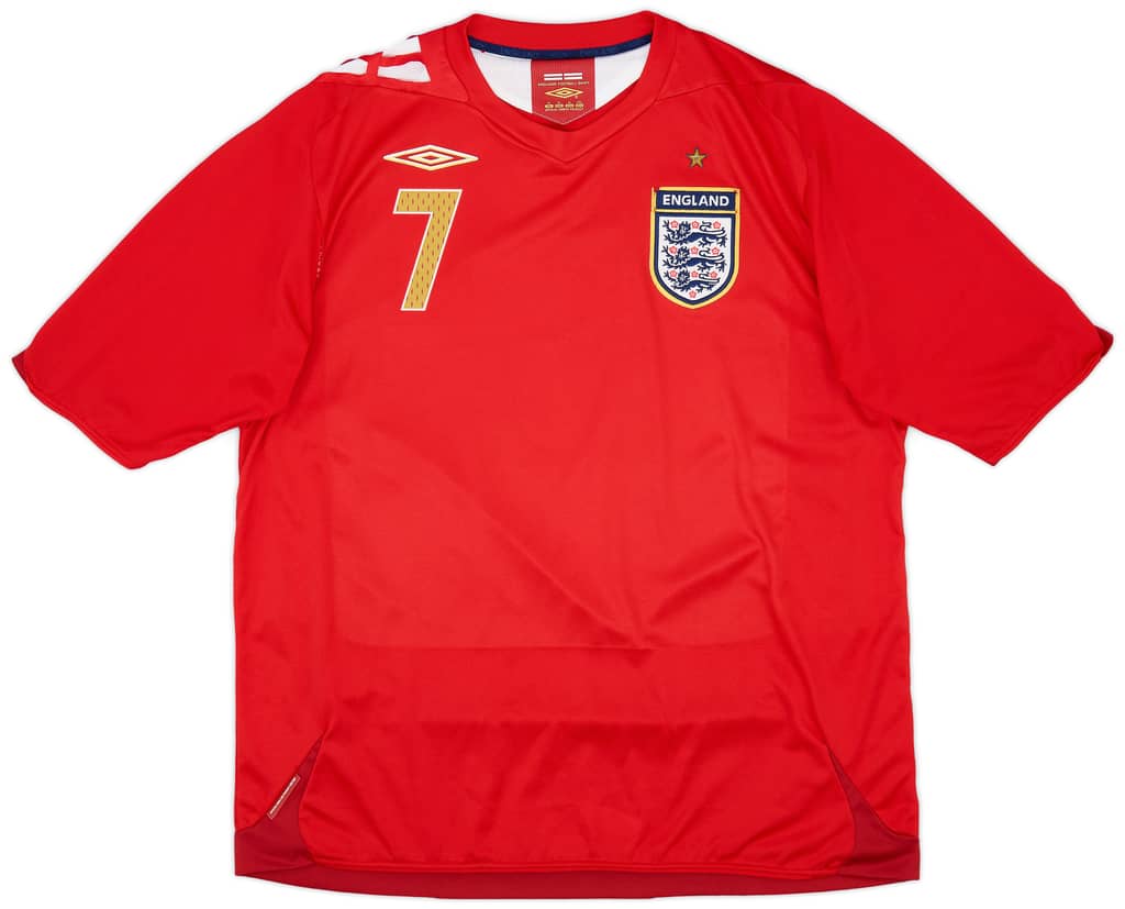 2006-08 England Away Shirt Beckham #7 - 6/10 - (XL)