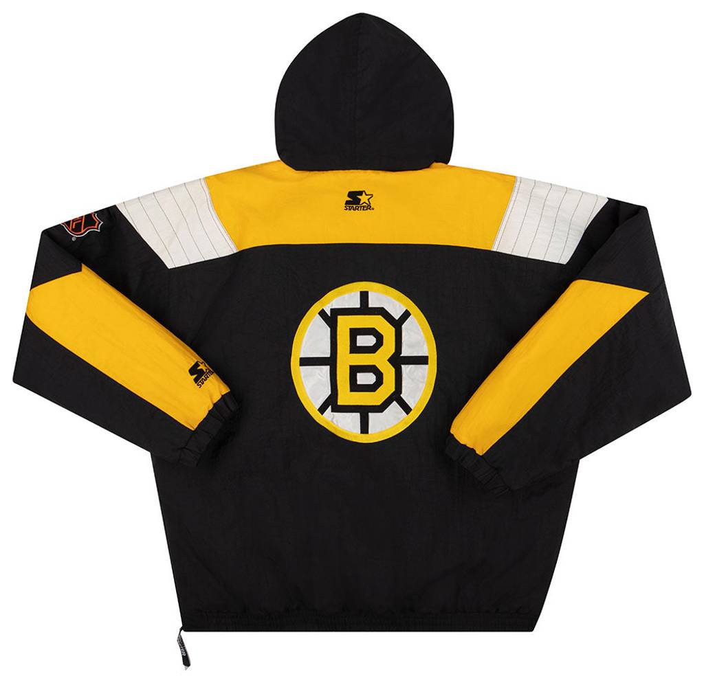 1990s Boston Bruins Starter Half-Zip Hooded Rain Coat XL