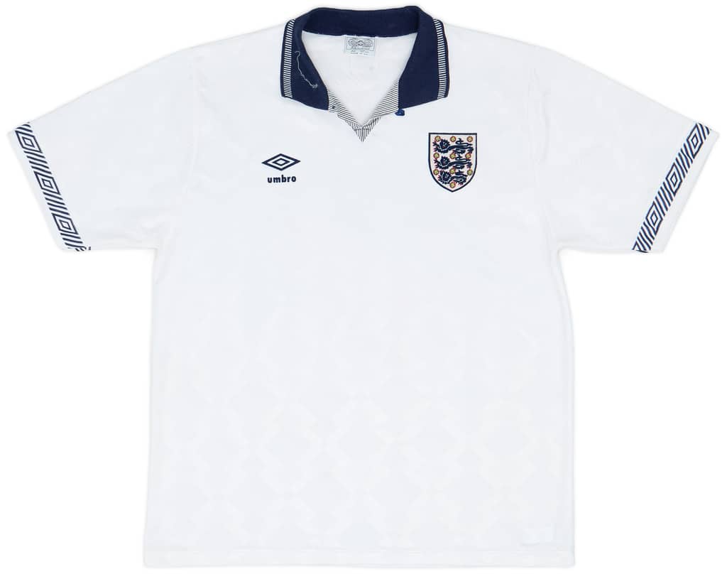 1990-92 England Home Shirt - 9/10 - (L)