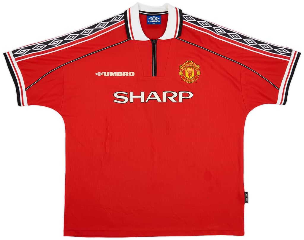 1998-00 Manchester United Home Shirt Beckham #7 - 8/10 - (XXL)