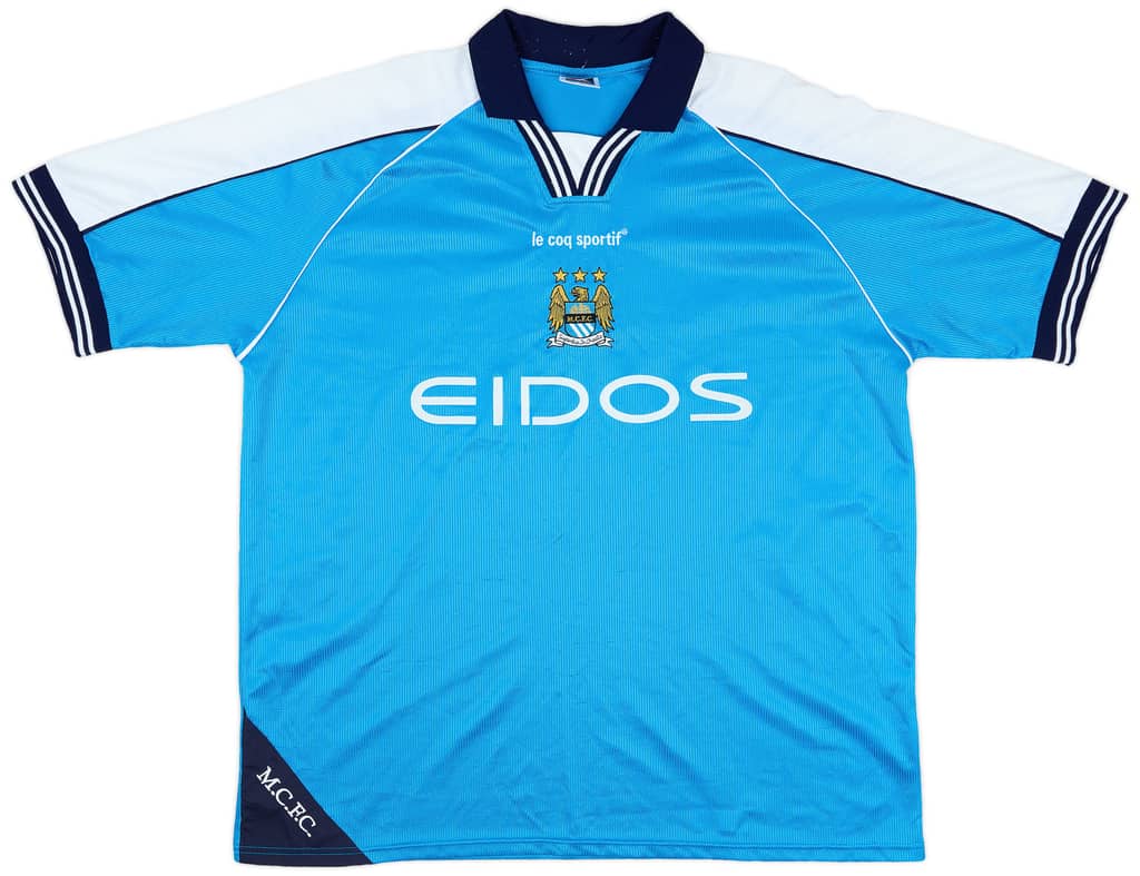 1999-01 Manchester City Home Shirt Goater #10 - 6/10 - (XXL)
