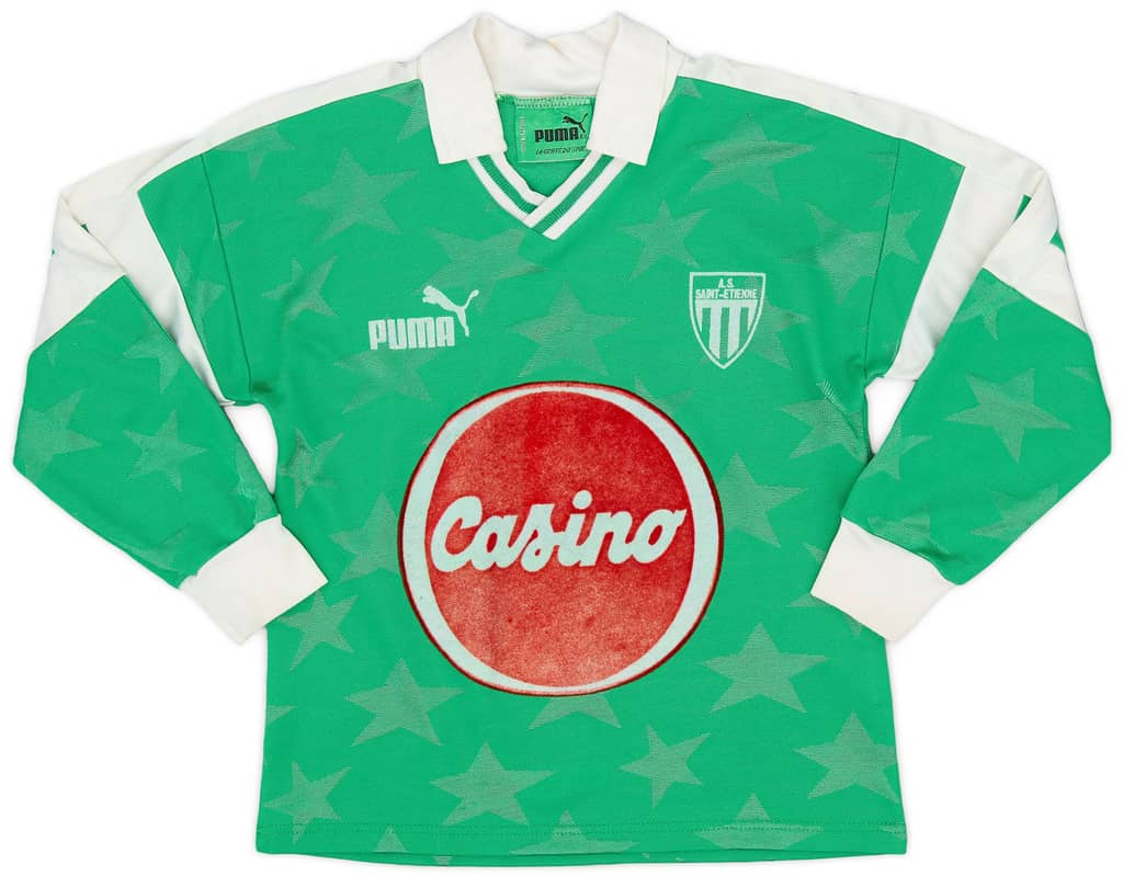 1991-92 Saint Etienne Home L/S Shirt - 7/10 - (S.Boys)