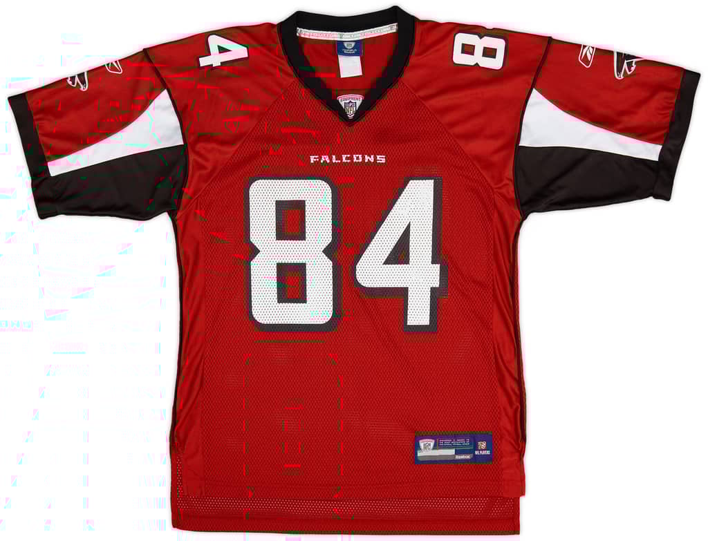 2008-11 Atlanta Falcons White #84 Reebok On Field Home Jersey (Very Good) M