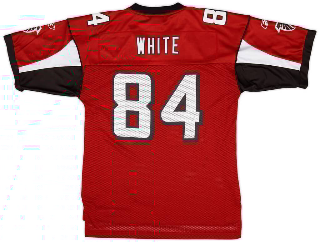 2008-11 Atlanta Falcons White #84 Reebok On Field Home Jersey (Very Good) M