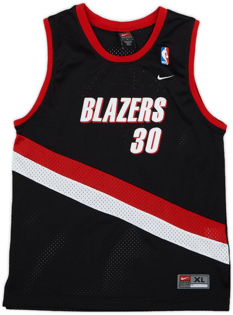 2000-02 Portland Trail Blazers Wallace #30 Nike Swingman Away Jersey - 8/10 - (XL.Boys)
