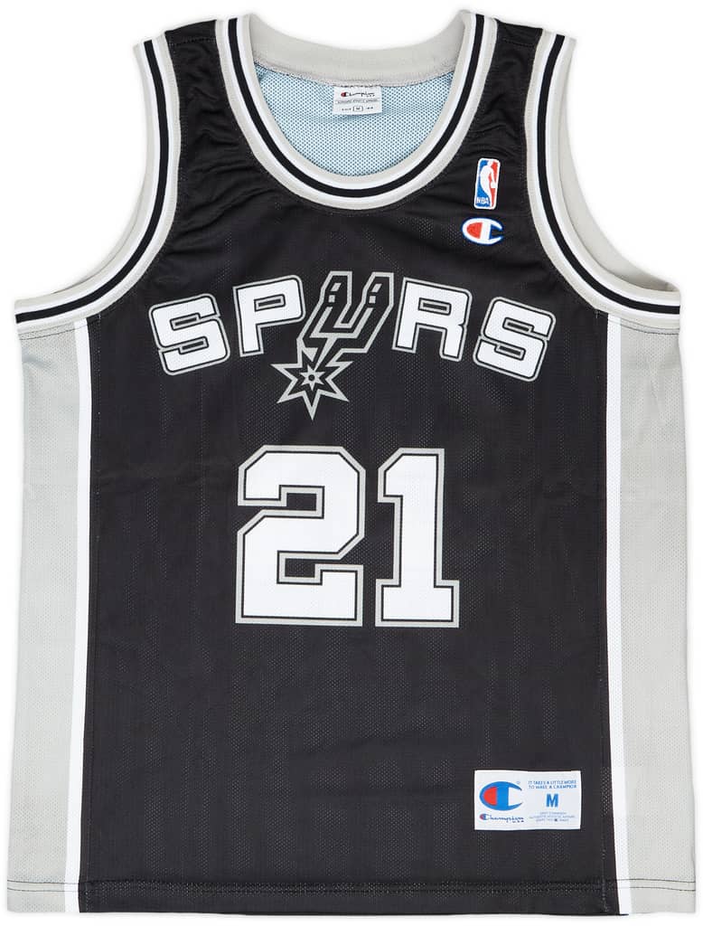 2002-10 San Antonio Spurs Duncan #21 Champion Away Jersey - 9/10 - (M)