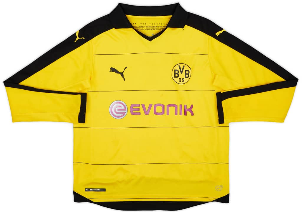 2015-16 Borussia Dortmund Home L/S Shirt - 5/10 - (L.Boys)