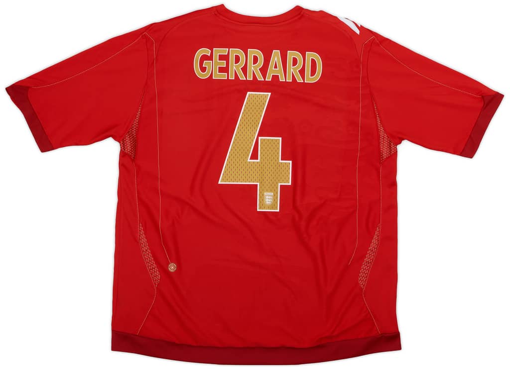 2006-08 England Away Shirt Gerrard #4 - 9/10 - (XXL)