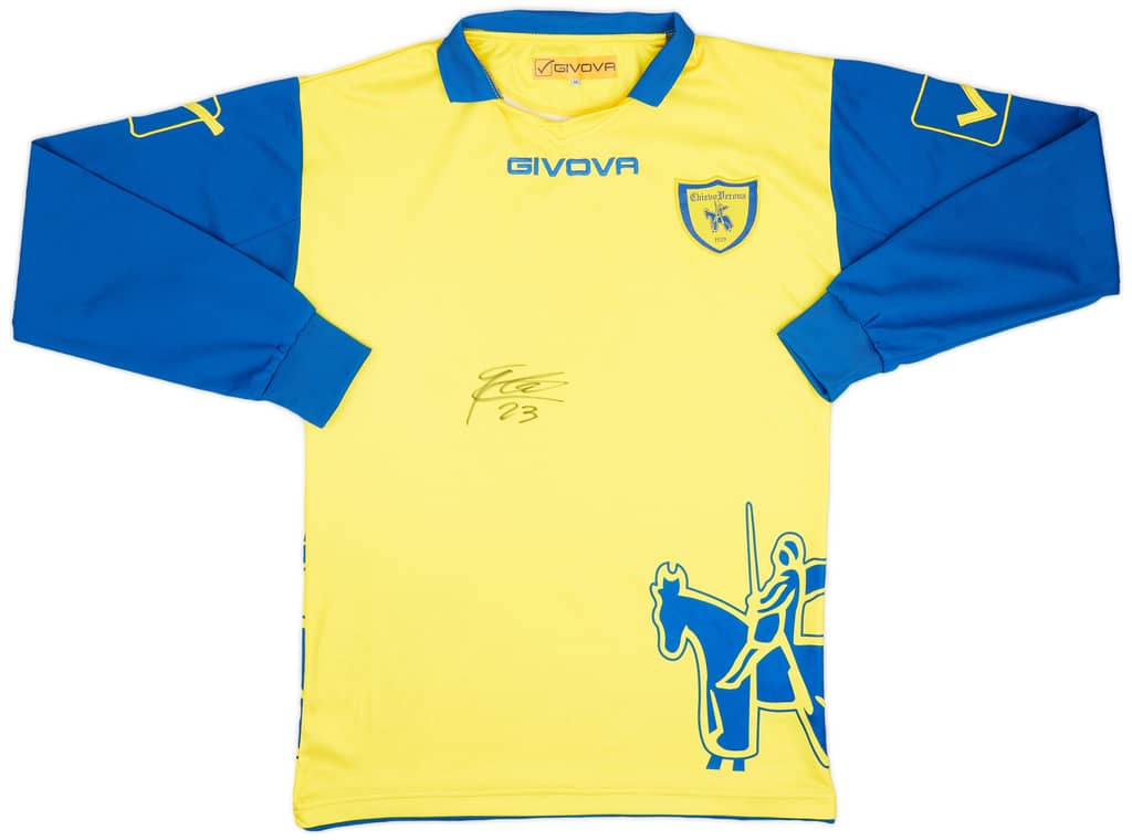 2012-13 Chievo Verona Signed Home L/S Shirt - 8/10 - (M)