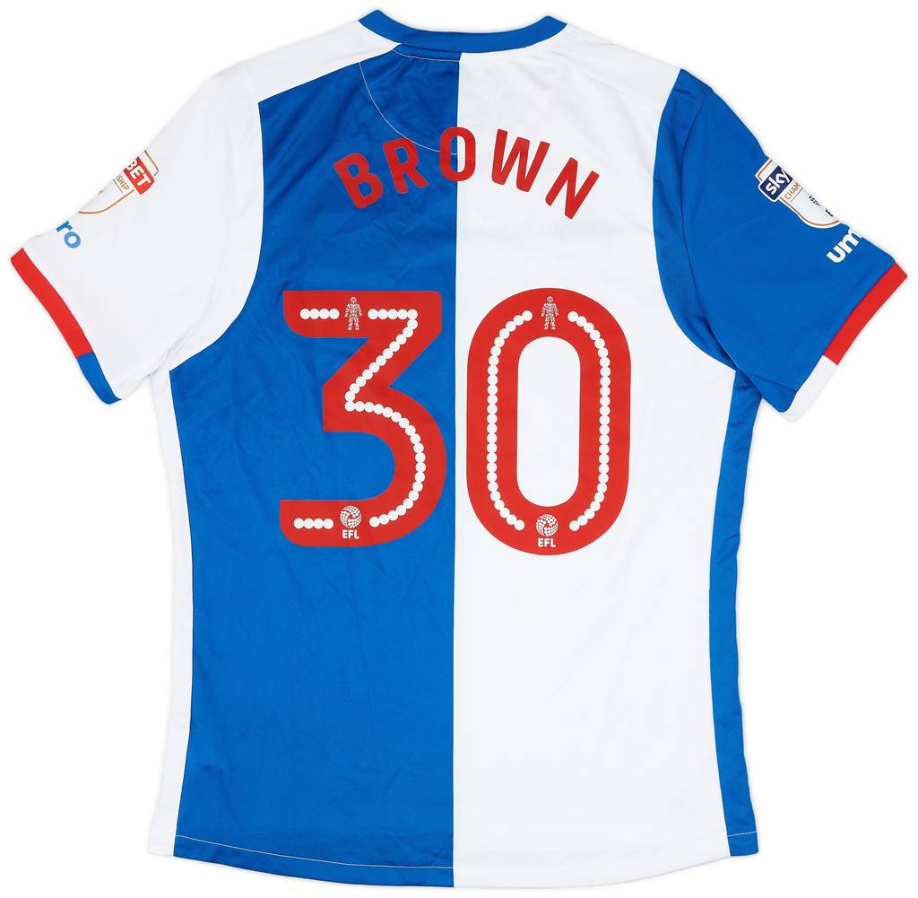 2016-17 Blackburn Match Issue Home Shirt Brown #30