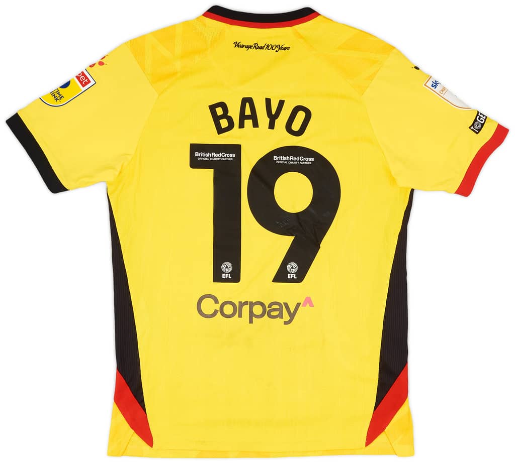 2022-23 Watford Match Issue Home Shirt Bayo #19