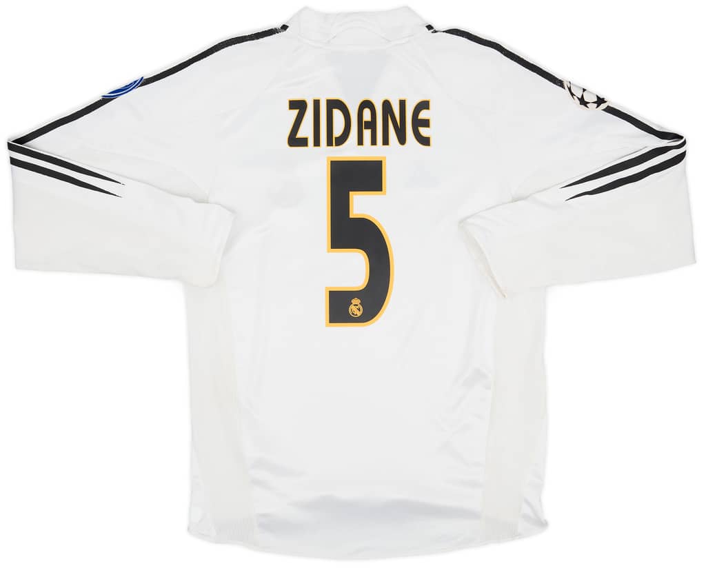 2004-05 Real Madrid Home L/S Shirt Zidane #5 - 6/10 - (S)