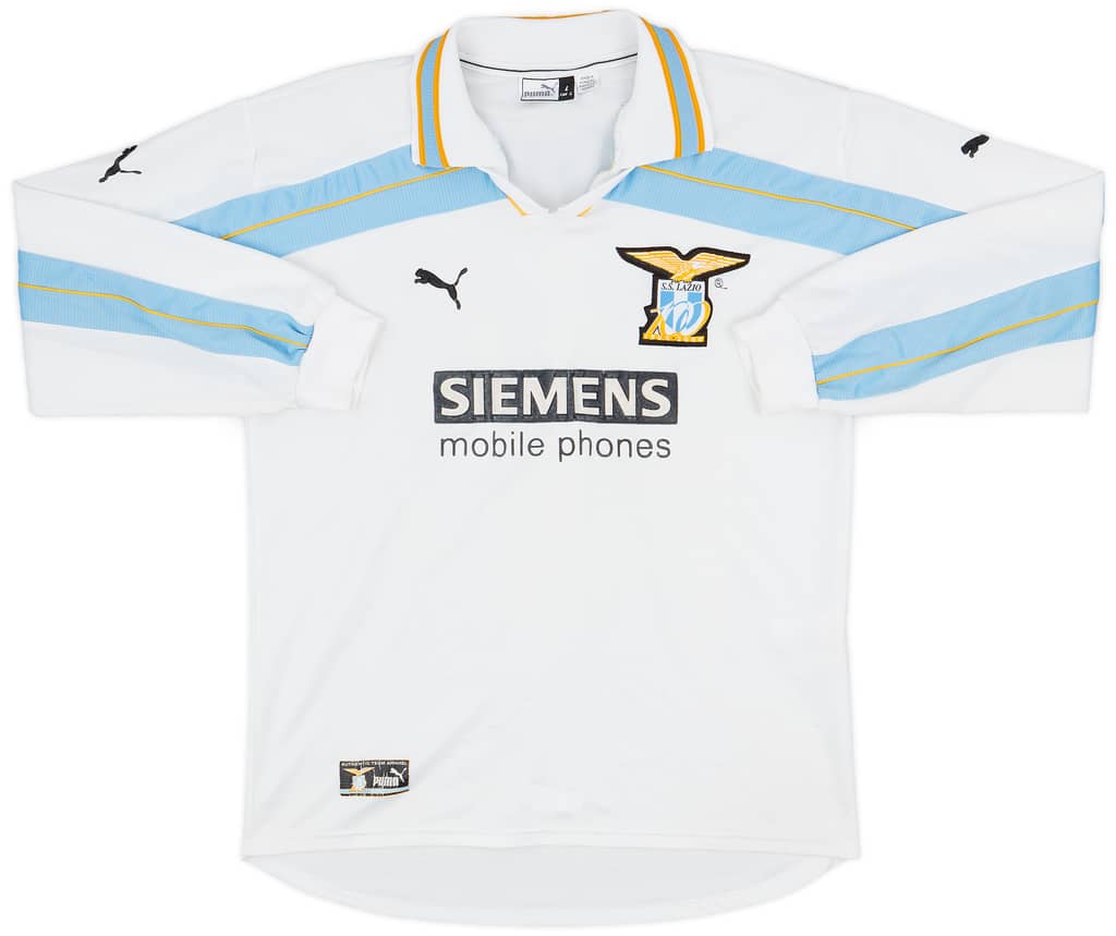 1999-00 Lazio Centenary Home L/S Shirt Mancini #10 - 5/10 - (L)