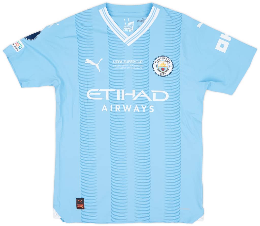 2023-24 Manchester City Match Issue Super Cup Home Shirt Sergio Gomez #21