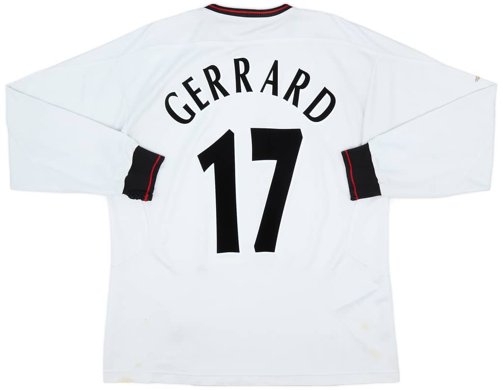 2003-04 Liverpool Away L/S Shirt Gerrard #17 - 5/10 - (XL)