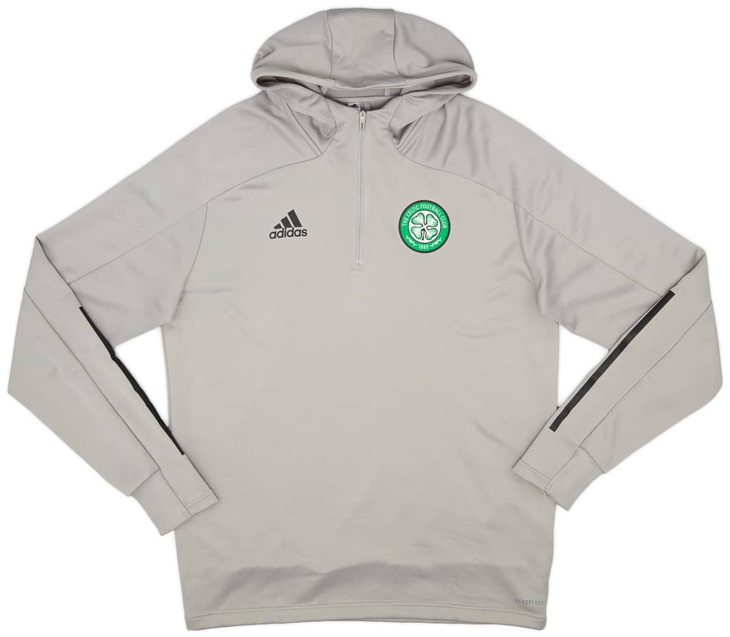2020-21 Celtic adidas 1/4 Zip Hooded Training Top - 9/10 - (L)