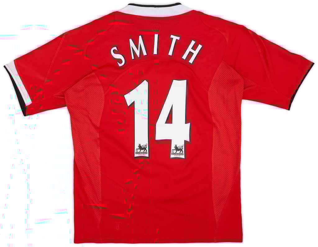 2004-06 Manchester United Home Shirt Smith #14 - 8/10 - (S)