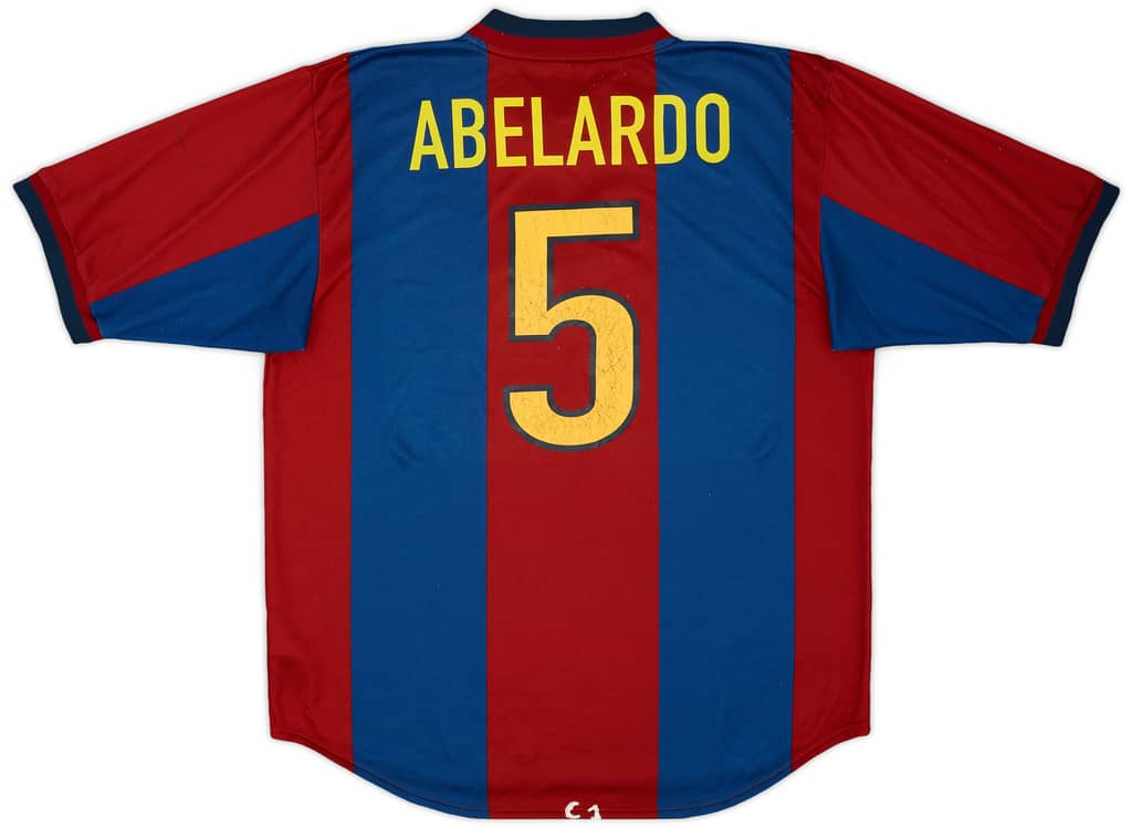 1998-00 Barcelona Home Shirt Abelardo #5 - 9/10 - (L)